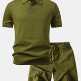 Basic Knit Polo & Knit Shorts Set