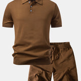 Basic Knit Polo & Knit Shorts Set