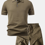 Basic Knit Polo & Knit Shorts Set