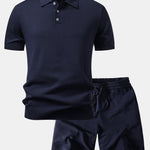 Basic Knit Polo & Knit Shorts Set