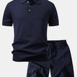 Basic Knit Polo & Knit Shorts Set
