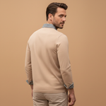 Long Sleeve Polo Shirt with Contrasting Collar