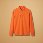 Polo with Buttoned Collar and Long Sleeves