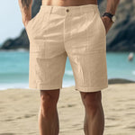 RIBBED LINEN SHORTS FOR MEN