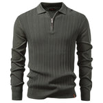 TEXTURED ZIPPER POLO FOR MEN