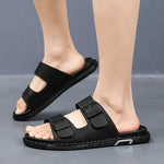 Ashford Black Dual Buckle Slide Sandals