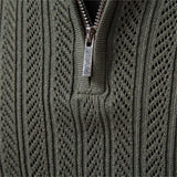 TEXTURED ZIPPER POLO FOR MEN