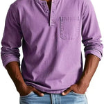 VINTAGE HENLEY SHIRT FOR MEN