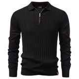 TEXTURED ZIPPER POLO FOR MEN