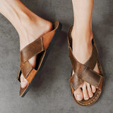 Baxter Genuine Leather Slide Sandals