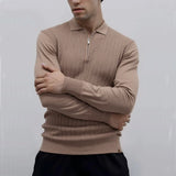 TEXTURED ZIPPER POLO FOR MEN