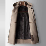 CLASSIC WOOL HOODED COAT FOR MEN