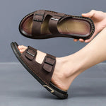 Ashford Black Dual Buckle Slide Sandals