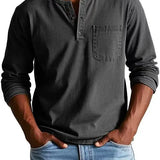 VINTAGE HENLEY SHIRT FOR MEN