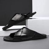 Baxter Genuine Leather Slide Sandals