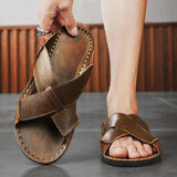 Baxter Genuine Leather Slide Sandals