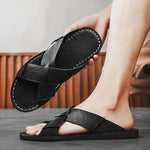 Baxter Genuine Leather Slide Sandals