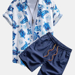 Turtle Print Shirt & Swim Shorts Set