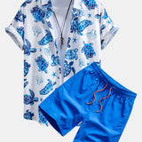Turtle Print Shirt & Swim Shorts Set