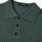 TEXTURED COTTON POLO FOR MEN