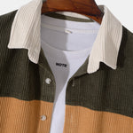 Long Sleeve Corduroy Patchwork Shirt