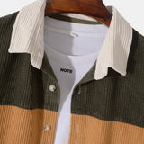 Long Sleeve Corduroy Patchwork Shirt