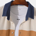 Long Sleeve Corduroy Patchwork Shirt