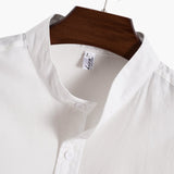 Linen Short Sleeve Basic Shirts & Straight Leg Linen Pants Set
