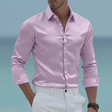 STRIPED POPLIN SHIRT FOR MEN