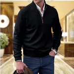 ZIPPERED KNIT PULLOVER FOR MEN