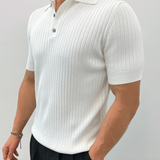 Ribbed Knit Polo
