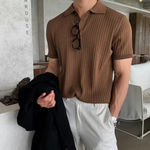 Ribbed Knit Polo