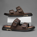 Ashford Black Dual Buckle Slide Sandals