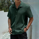 TEXTURED CUBAN SHIRT FOR MEN