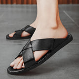 Baxter Genuine Leather Slide Sandals