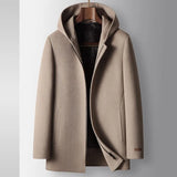 CLASSIC WOOL HOODED COAT FOR MEN
