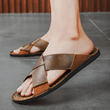 Baxter Genuine Leather Slide Sandals
