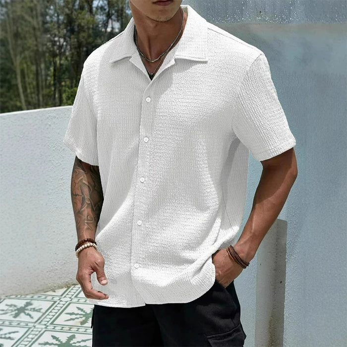 TEXTURED CUBAN SHIRT FOR MEN