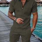 Men's Summer Set | Polo & Shorts with Contrast Details