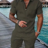 Men's Summer Set | Polo & Shorts with Contrast Details