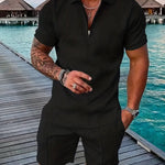 Men's Summer Set | Polo & Shorts with Contrast Details