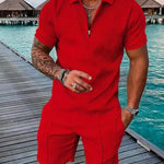 Men's Summer Set | Polo & Shorts with Contrast Details