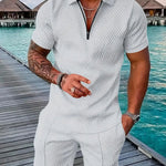 Men's Summer Set | Polo & Shorts with Contrast Details