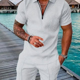 Men's Summer Set | Polo & Shorts with Contrast Details