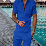 Men's Summer Set | Polo & Shorts with Contrast Details