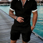 Men's Summer Set | Polo & Shorts with Contrast Details