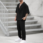 Men's Summer Set | Oversized Short Sleeve Shirt & Linen Trousers
