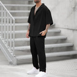 Men's Summer Set | Oversized Short Sleeve Shirt & Linen Trousers