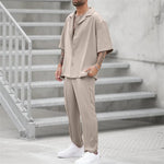 Men's Summer Set | Oversized Short Sleeve Shirt & Linen Trousers