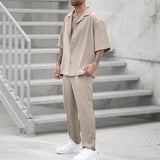 Men's Summer Set | Oversized Short Sleeve Shirt & Linen Trousers